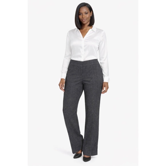 The Limited Pants - The Limited Cassidy Gray Black Textured Dress Pants Straight Leg 10 Preppy 76-21